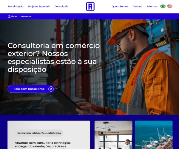Tela do site Alma Trading
